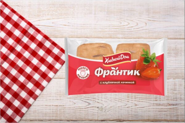 «Хлебный Дом» Слойка "Франтик" с клубничной начинкой 100 гр. (2 шт по 50 гр.)